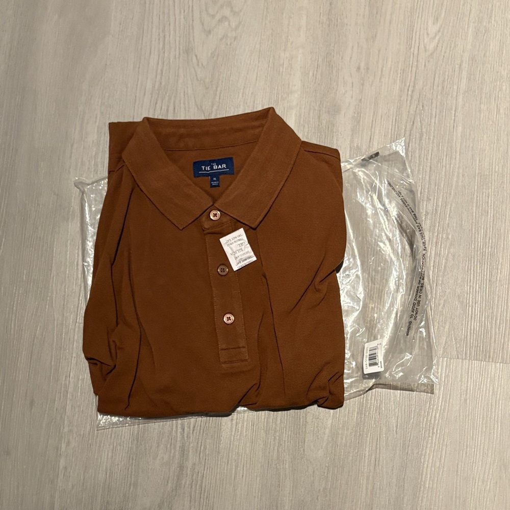 The Tie Bar Brown Polo Shirt